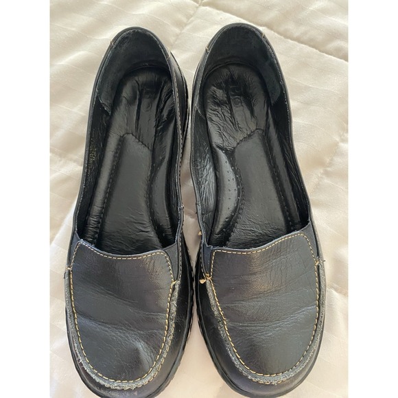 Børn Shoes - Born Shoes Womens 6 Black Leather Slip-On‎ Loafers Comfort Casual Walking